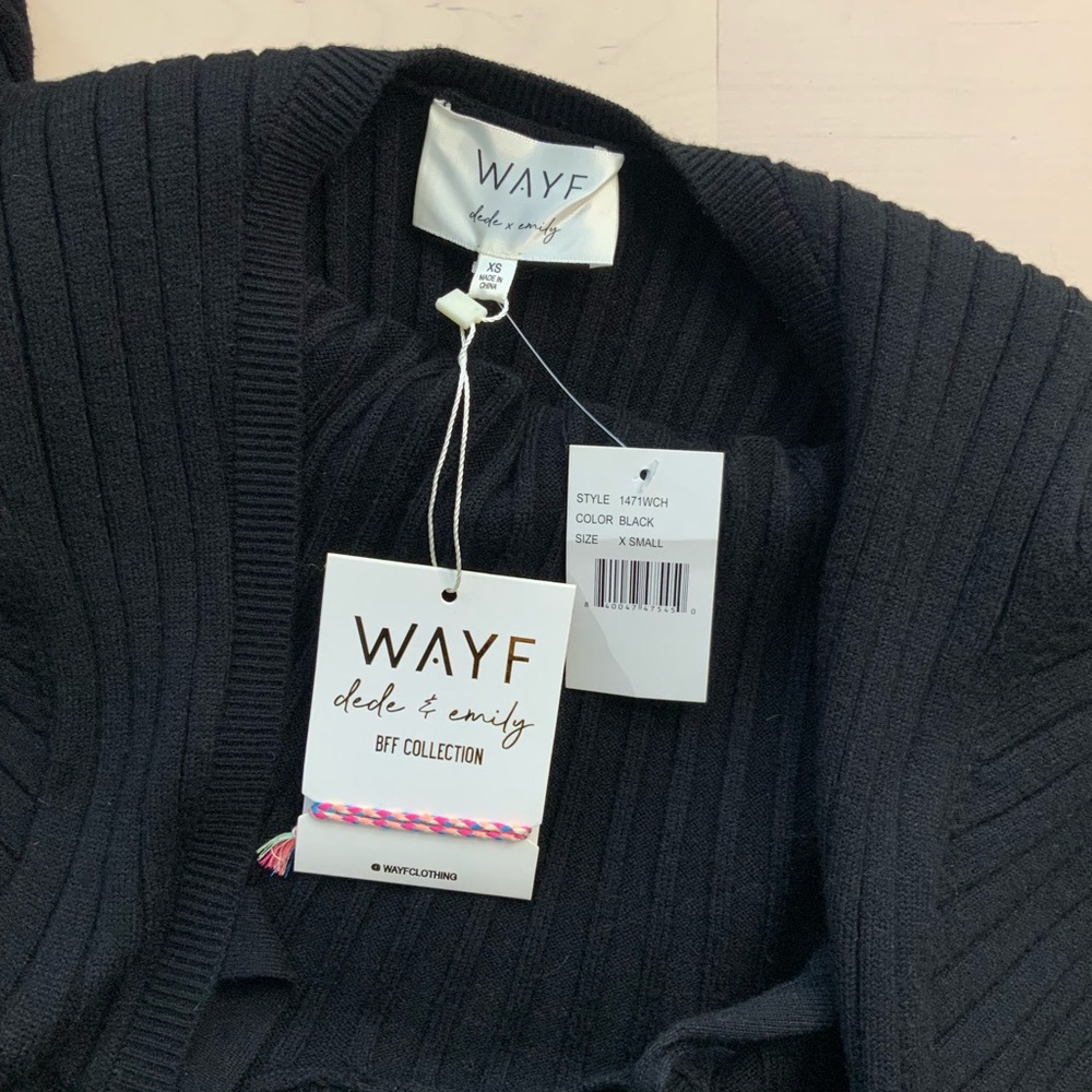 WAYF dede&emily BFF collection Elegant Black Ribbed Backless Dress - Picture 5 of 5